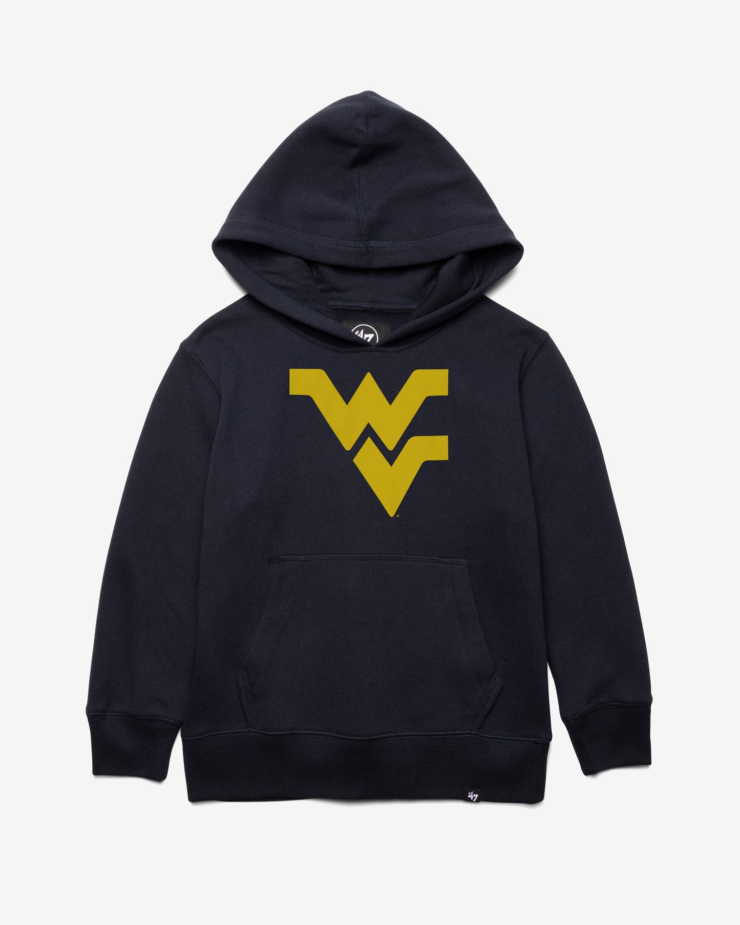 WEST VIRGINIA MOUNTAINEERS DISTRESSED IMPRINT '47 KID'S HEADLINE HOOD